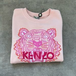 Kenzo Kids size 12 pink embroidered tiger head sweatshirt